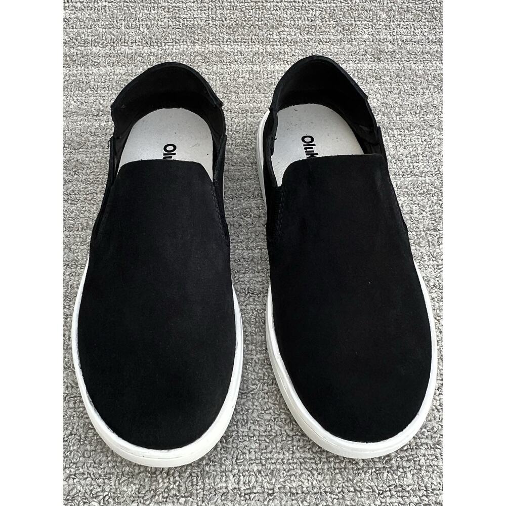 OluKai Pehuea Luxe Convertible Black Suede Sneakers Women's Size 8 US